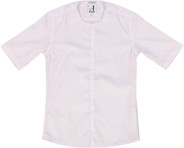 Alviso Boys White Short Sleeve Slim Fit Dress Shirt with No Collar - T ...