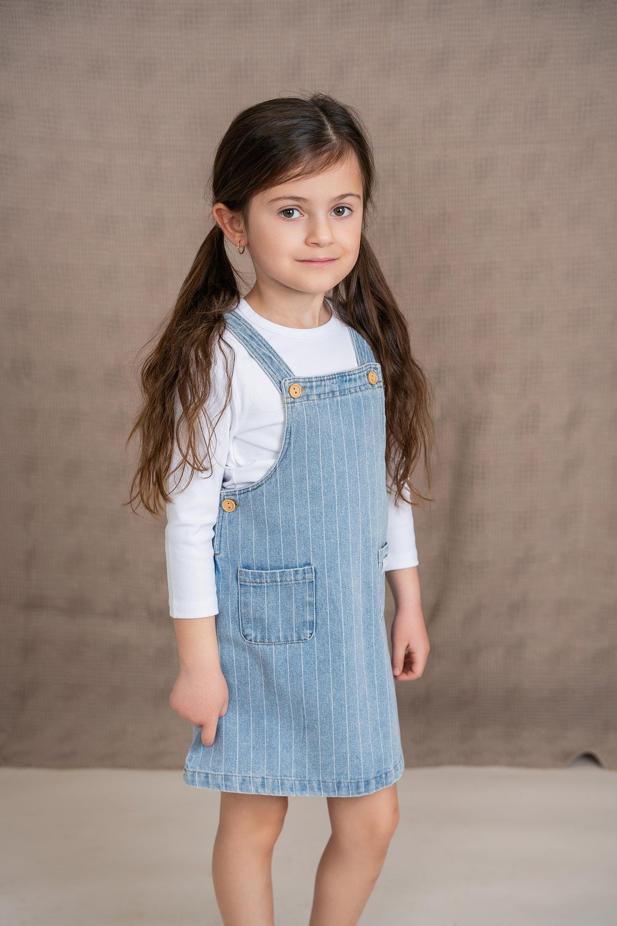 FYI Girls Striped Denim Jumper - SB5CP7133J