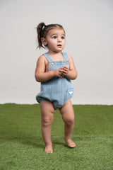 FYI Baby Boys Girls Striped Denim Bubble Romper - SB5CP7133O