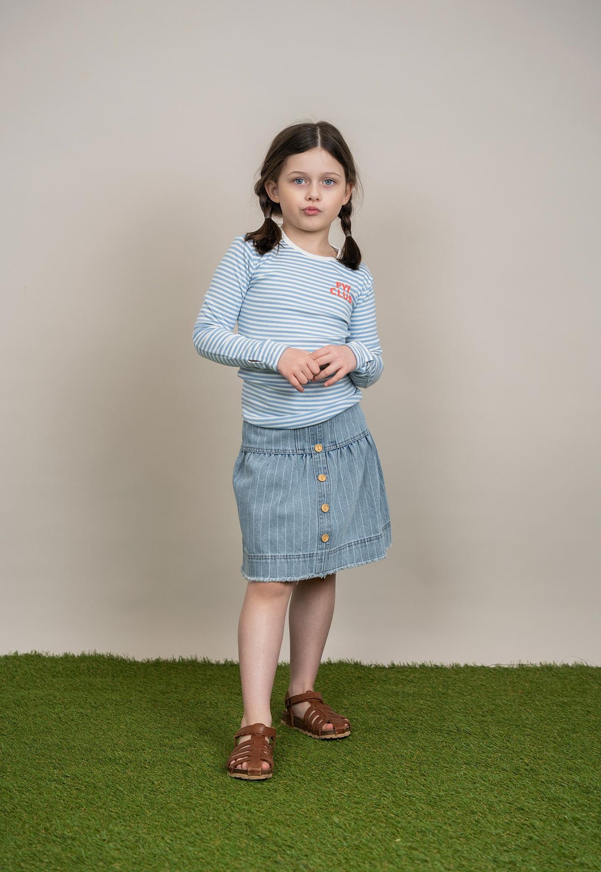 FYI Girls Teens Striped Denim Skirt - SB5CP7133S