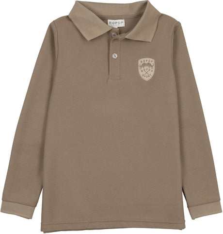 Bopop Boys Long Sleeve Emblem Polo Shirt - AS138