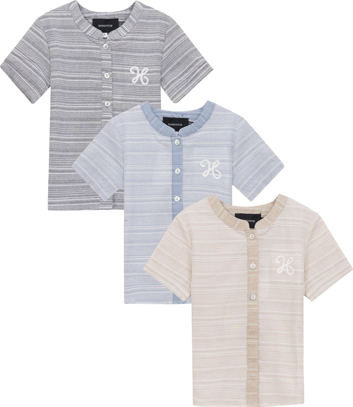 Hopscotch Boys Woven Stripe Short Sleeve Dress Shirt - SB5CP7143