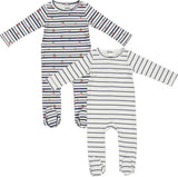 Bonjoy Baby Boys Girls Ribbed Striped Cotton Stretchie - SS8A