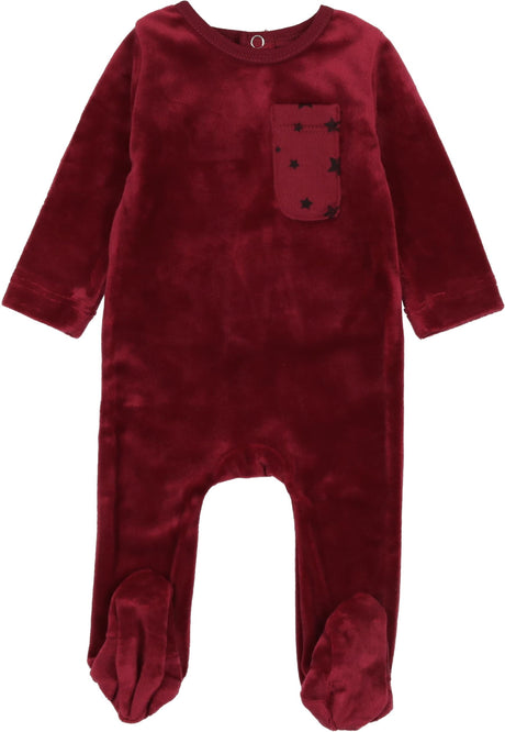 Bonjoy Baby Boys Girls Velour Stars Stretchie - BPW006F