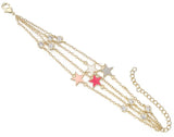 Tiny Gem Girls Multi Chain Star Bracelet - TG1024