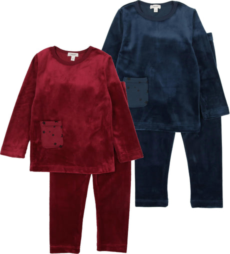 Bonjoy Boys Girls Velour Star Pajamas - BPW006S