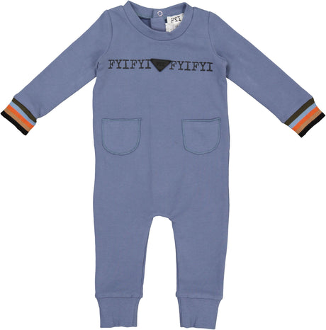 FYI Baby Boys Girls Striped Pocket Romper - WB4CP7076B