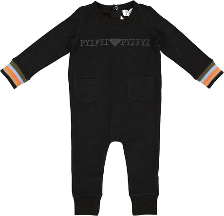 FYI Baby Boys Girls Striped Pocket Romper - WB4CP7076B