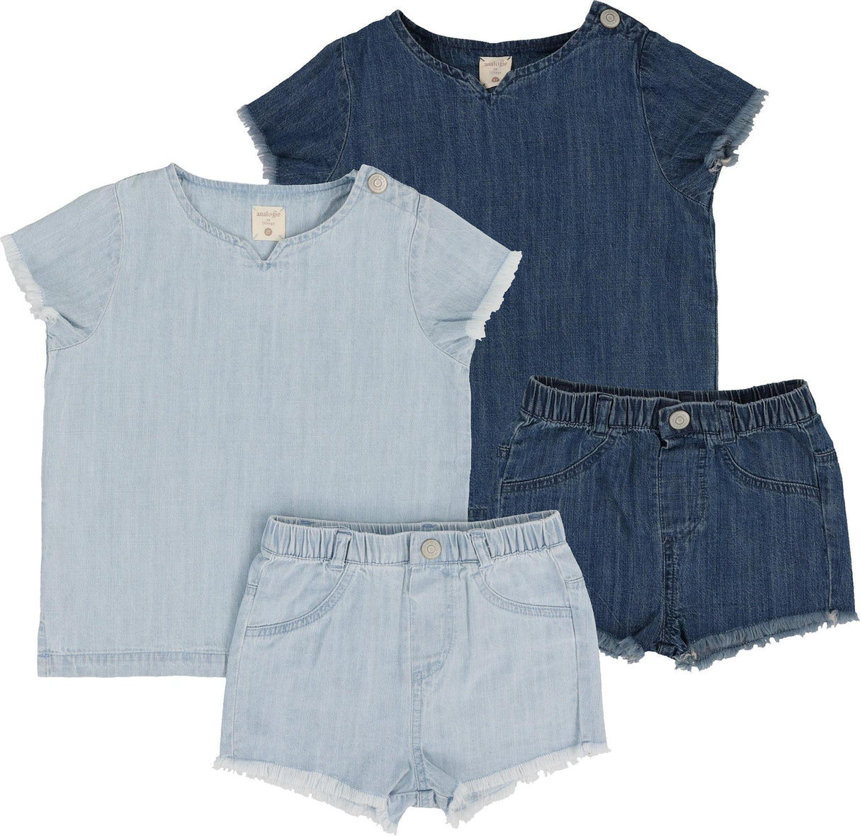 Analogie by Lil Legs Lightweight Denim Collection Baby Boys Fringe Outfit Set - LWBS