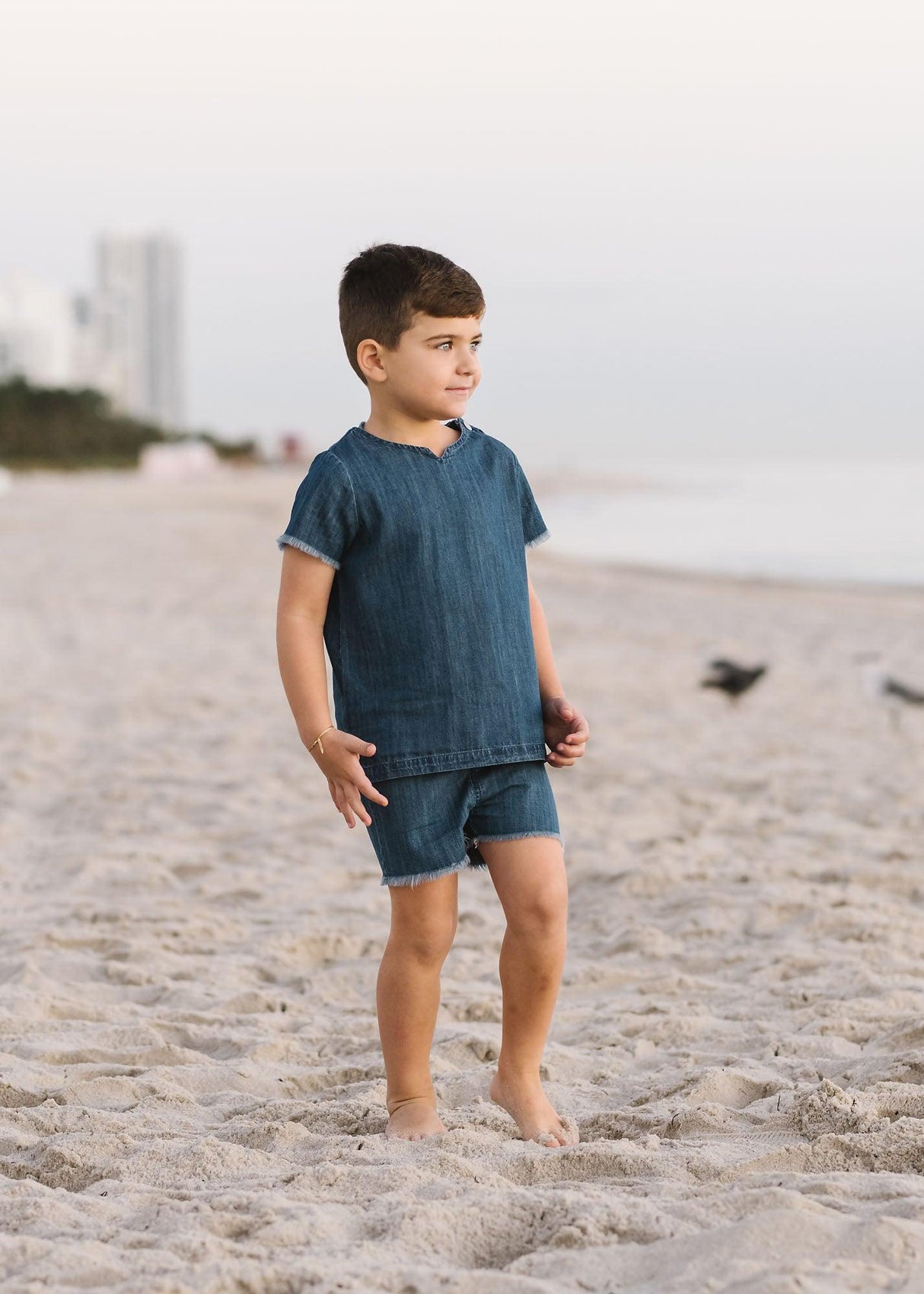 Analogie by Lil Legs Lightweight Denim Collection Baby Boys Fringe Outfit Set - LWBS