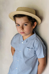 Analogie by Lil Legs Windowpane Collection Boys Short Sleeve Dress Shirt - WPCS