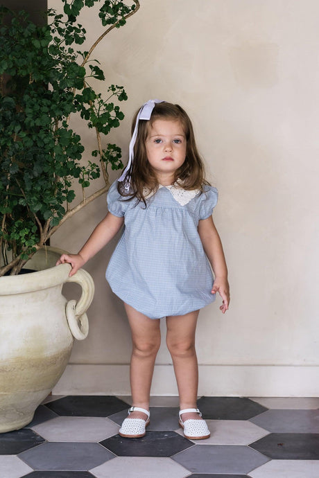 Analogie by Lil Legs Windowpane Collection Baby Girls Romper - WPR