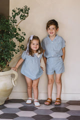 Analogie by Lil Legs Windowpane Collection Baby Girls Romper - WPR