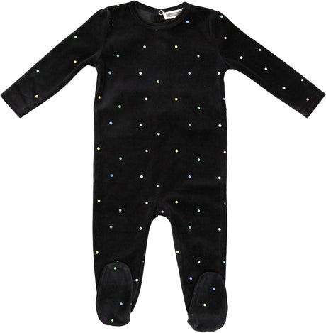 Whipped Cocoa Baby Boys Girls Velour Dotted Stretchie - WB4CY2483