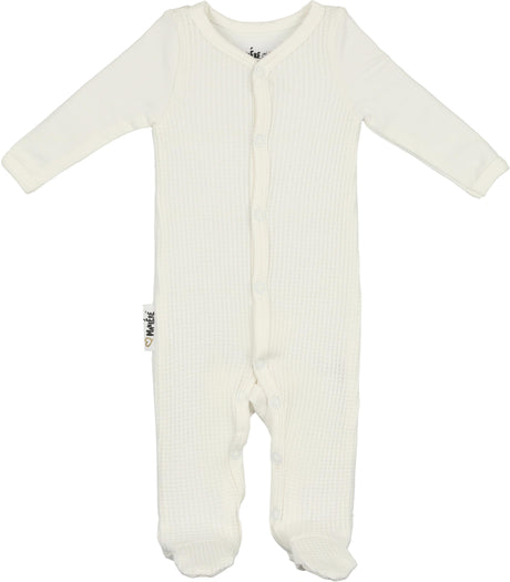 Maniere Baby Boys Girls Waffle Snap Cotton Stretchie - WSFW24