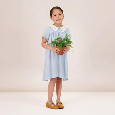 Analogie by Lil Legs Windowpane Collection Girls Short Sleeve Dress - WPDS