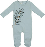 Maniere Baby Boys Watercolor Leaves Cotton Stretchie - WLFW24