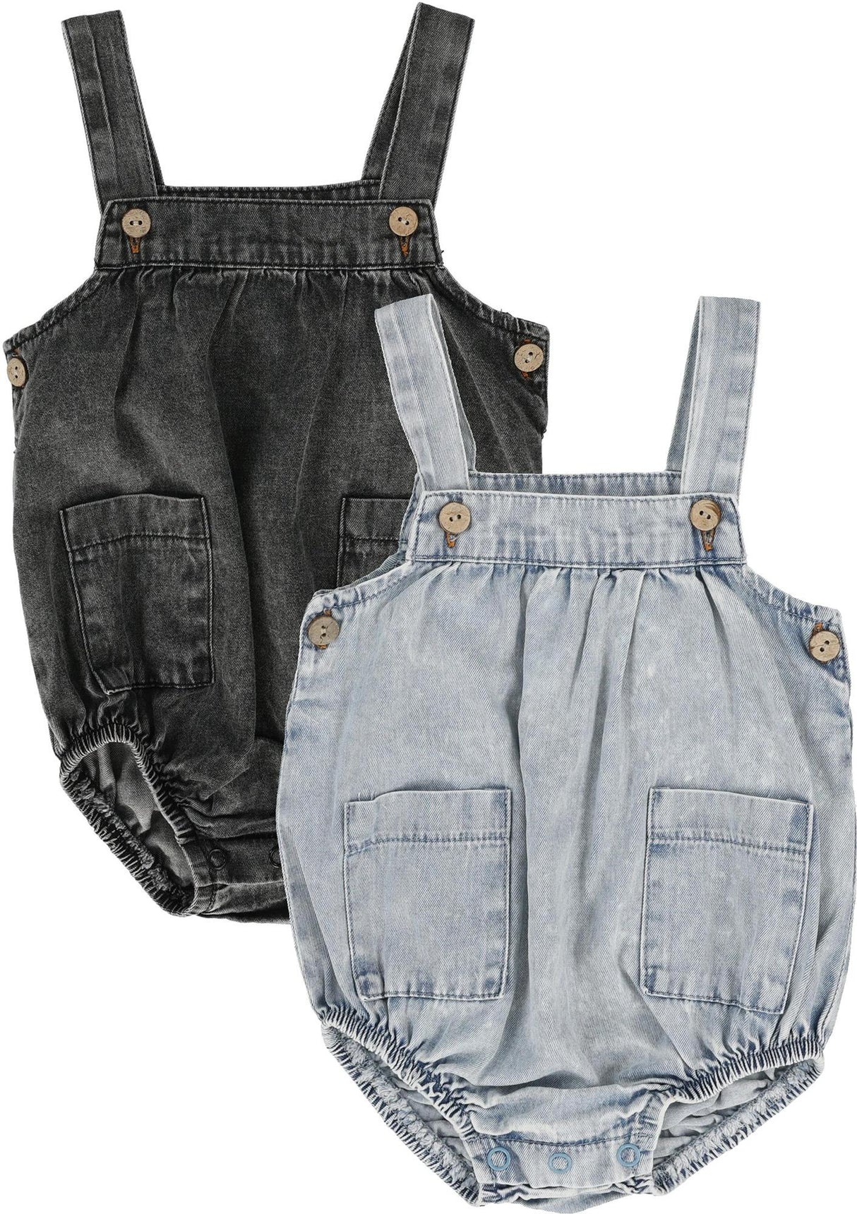 Analogie by Lil Legs Stonewash Collection Baby Toddler Boys Romper - SWBR