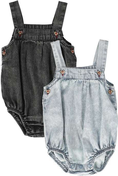 Analogie by Lil Legs Stonewash Collection Baby Toddler Girls Romper - SWGR