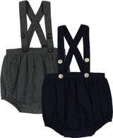 Analogie by Lil Legs Shabbos Collection Toddler Boys Faux Wool Suspender Bubble Bloomers