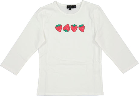 Puddles Girls Strawberry Print 3/4 Sleeve T-shirt - SB5CY2571TG