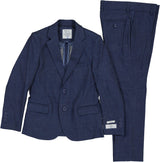 T.O. Collection Boys Blue Soho Stretch Knit Fashion Suit - 9131-090