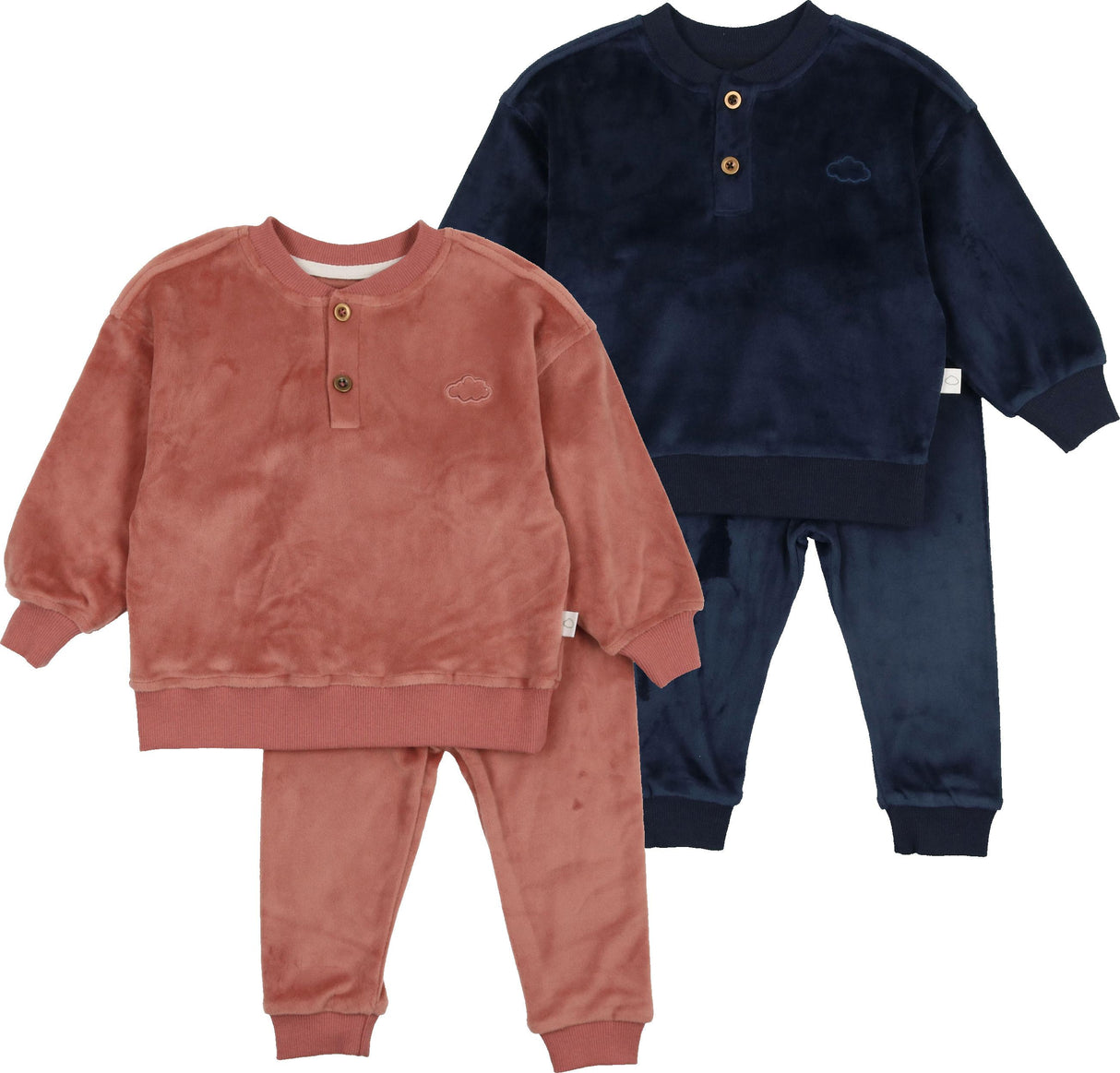 Pouf Boys Girls Velour Henley Pajamas - VHS