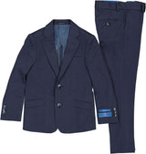 T.O. Collection Boys Navy Stretch Knit Fashion Suit - A6-253