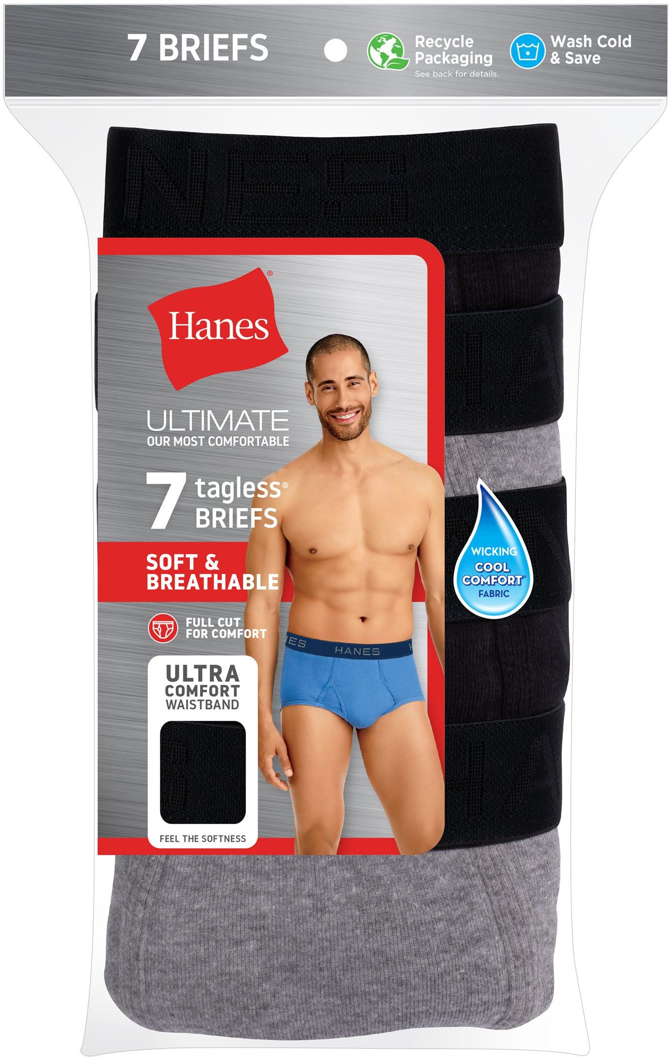 Hanes Mens TAGLESS® Briefs Underwear 7 Pack - 7764B7 – ShirtStop