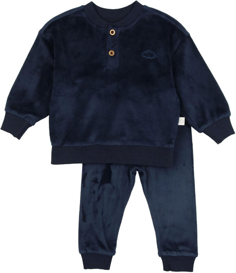 Pouf Boys Girls Velour Henley Pajamas - VHS