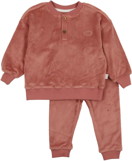 Pouf Boys Girls Velour Henley Pajamas - VHS