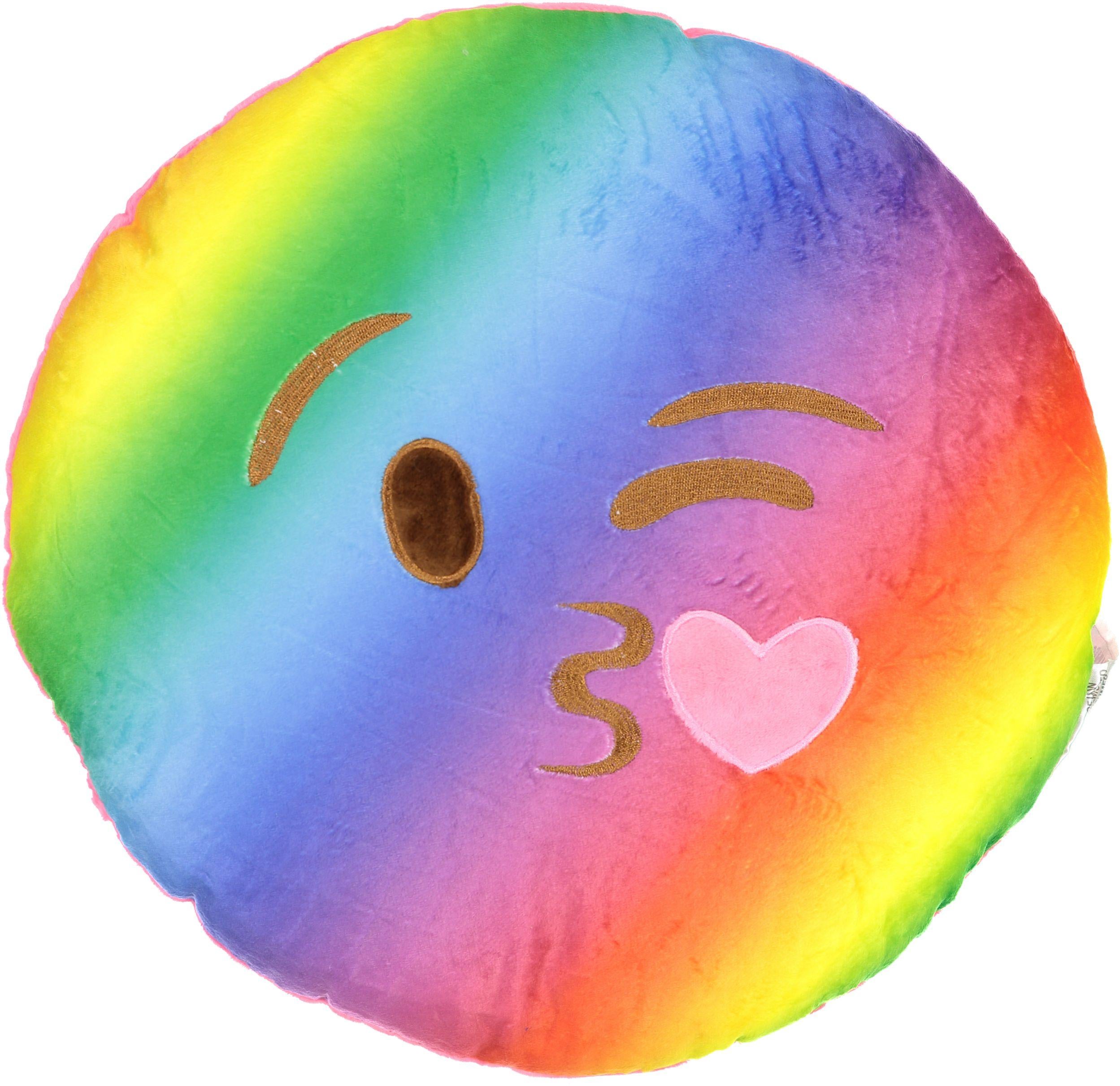 Top Trenz Rainbow Emoji Pillow TDEMPL4 ShirtStop