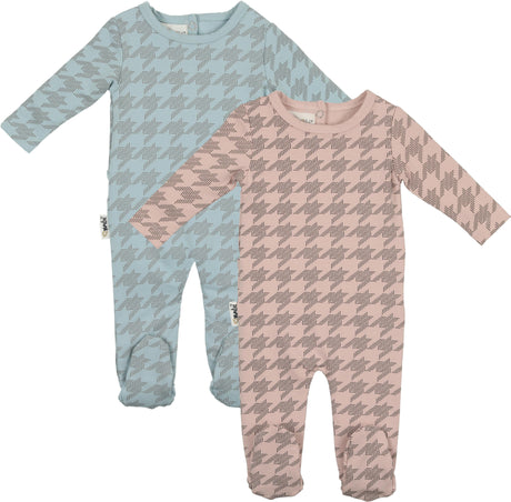 Maniere Baby Boys Girls Houndstooth Cotton Stretchie - HTFW24