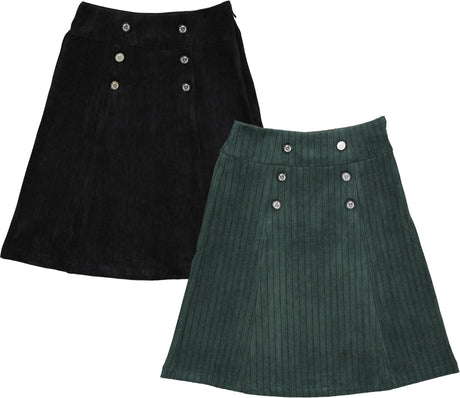 Charlotte & George Girls Velour Striped Emblem Skirt - WB4CP7060SK