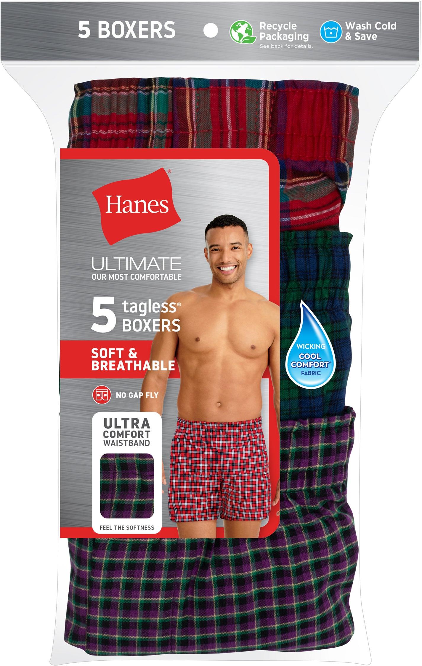 Hanes men s tartan shop plaid boxer shorts 5pk