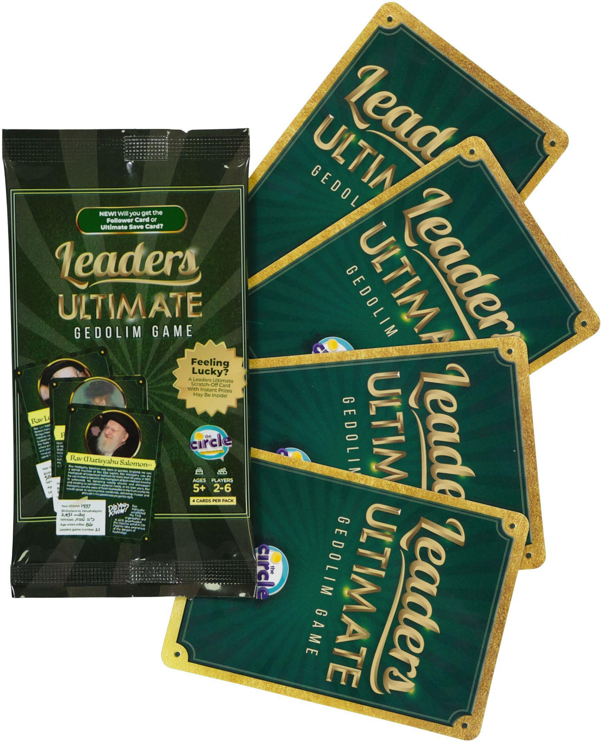 The Circle Gedolim Game Playing Cards 4 Pack - Leaders Ultimate