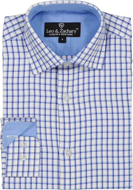 Leo & Zachary Boys Window Graph Long Sleeve Dress Shirt - 50013