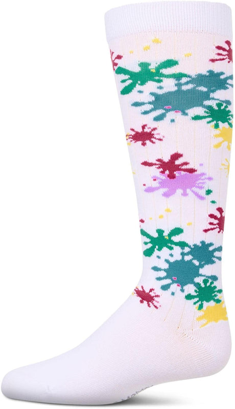 Memoi Girls Splatter Paint Knee Socks - MKF-7171