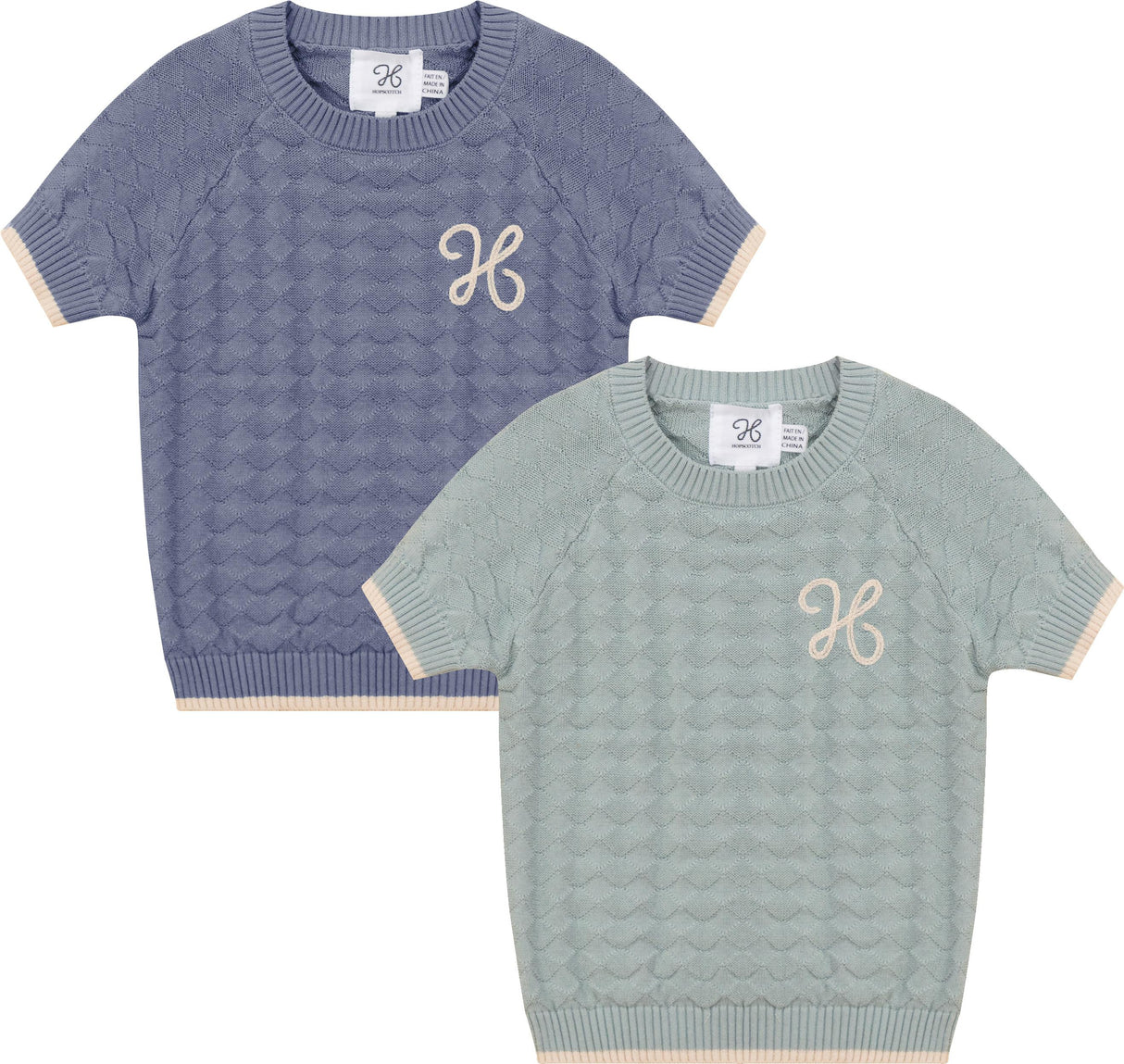 Hopscotch Boys Diamond Texture Short Sleeve Sweater - SB5CP7141