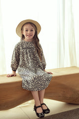 Posie & Pistachio Girls Leaf Print Dress - SB5CY2565D