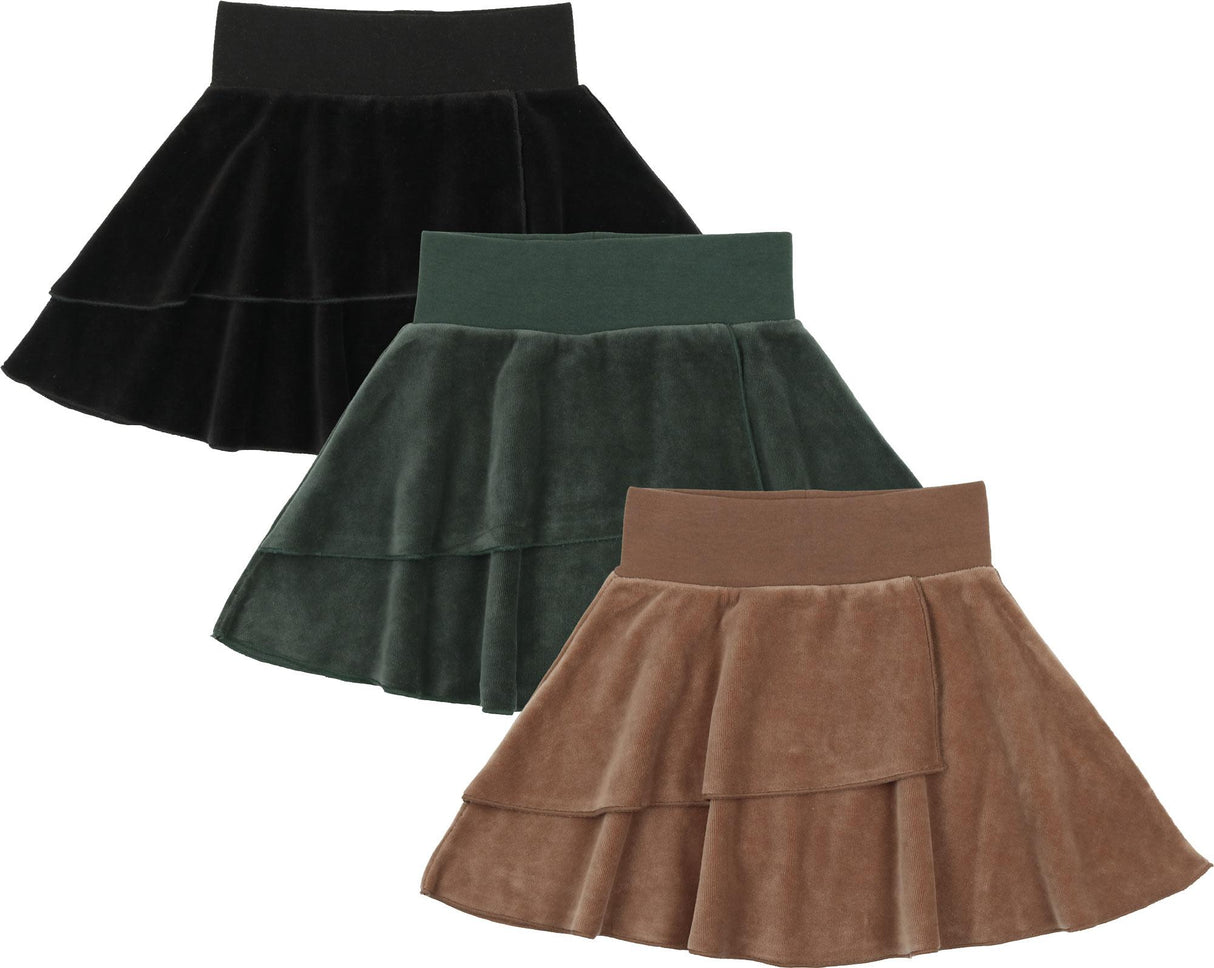 Analogie by Lil Legs Velour Collection Girls Velour Layered Skirt