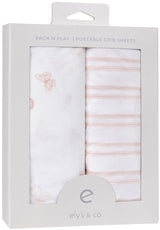 Ely's & Co Butterflies & Stripes Crib Sheet 2 Pack