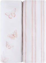 Ely's & Co Butterflies & Stripes Crib Sheet 2 Pack