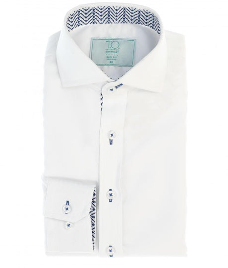 T.O. Collection Boys Long Sleeve Dress Shirt with Contrast Stitch - Fall 2024