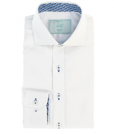 T.O. Collection Boys Long Sleeve Dress Shirt with Contrast Stitch - Fall 2024