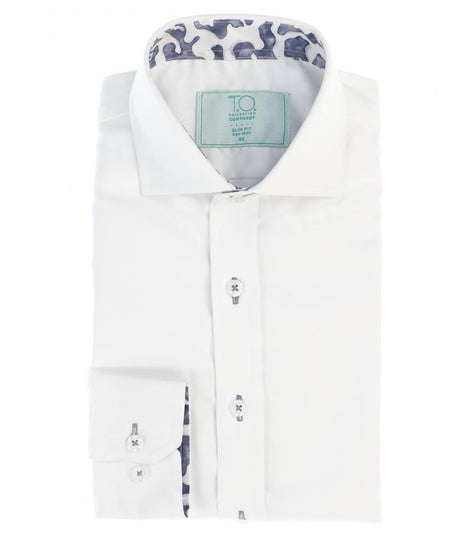 T.O. Collection Boys Long Sleeve Dress Shirt with Contrast Stitch - Fall 2024