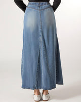 Memoi Womens Pandel Denim Maxi Skirt - CSK08979