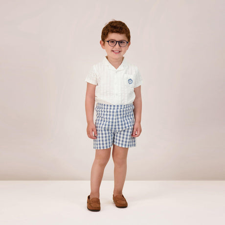 Analogie by Lil Legs Dressy Collection Boys Seersucker Short Sleeve Dress Shirt - DSS