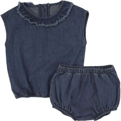 Analogie by Lil Legs Lightweight Denim Collection Baby Girls Fringe Outfit - LWGST