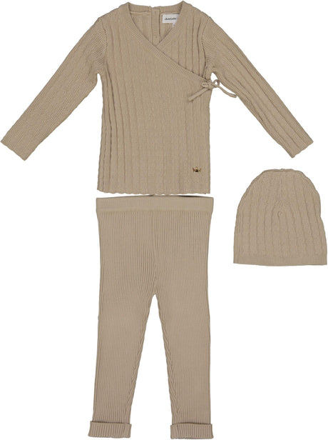 Charlotte & George Baby Boys Rib Knit Outfit & Bonnet Set - WB4CP7030E